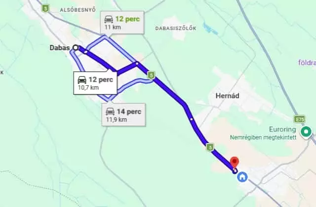 Megközelítés Dabas felől az örkényi autókozmetikához Útvonal Dabasról az örkényi kézi autómosóhoz