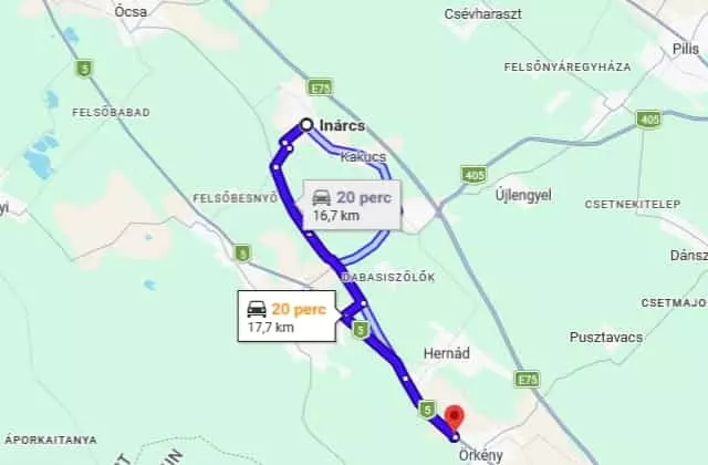 Autómosó Inárcs közelében – gyors útvonal Örkénybe Útvonal Inárcsról az örkényi kézi autómosóhoz